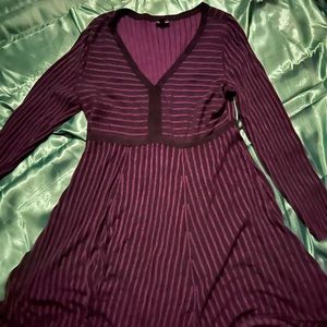 Torrid black and purple stripped sweater dress